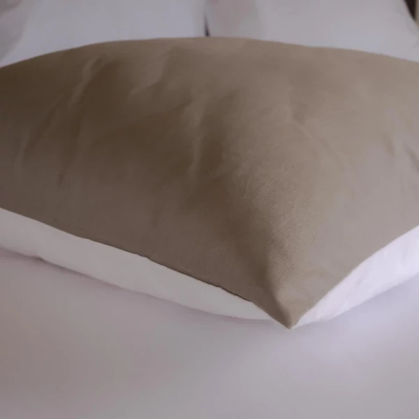 Laundry T260 Combi Uni Wit - Taupe : Kussensloop